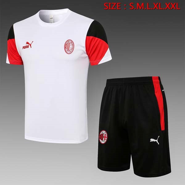 Trainingsshirt AC Milan Komplett Set 2022 Weiß Schwarz